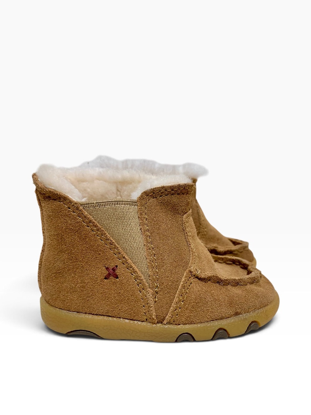 Baby Twisted X #ICA0921 Shearling-Lined Suede Moccasins Size 3 Months